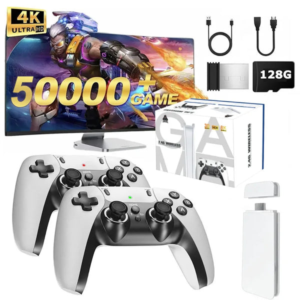 Console retro gaming TV Stick M15 – HDMI 4K, 64 Go/128 Go, double manette sans fil